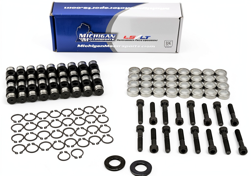 LS Rocker Arm Trunnion Kit components