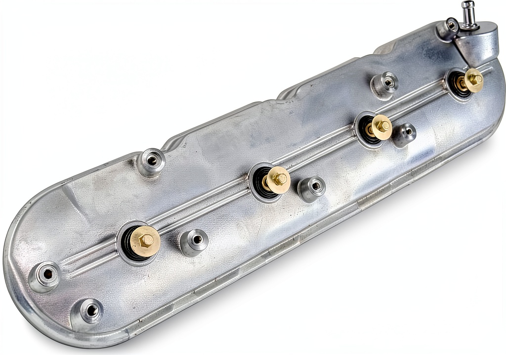 Installing GM genuine rocker arm on a wooden workbench
