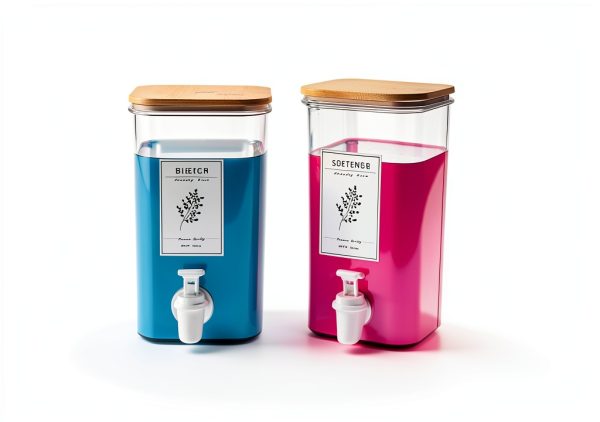 Liquid Laundry Detergent Dispenser Bamboo Lids RoleDes 96 oz 2 Pack-3