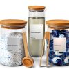 IVIZA Glass Laundry Detergent Dispenser Bamboo Lid-0