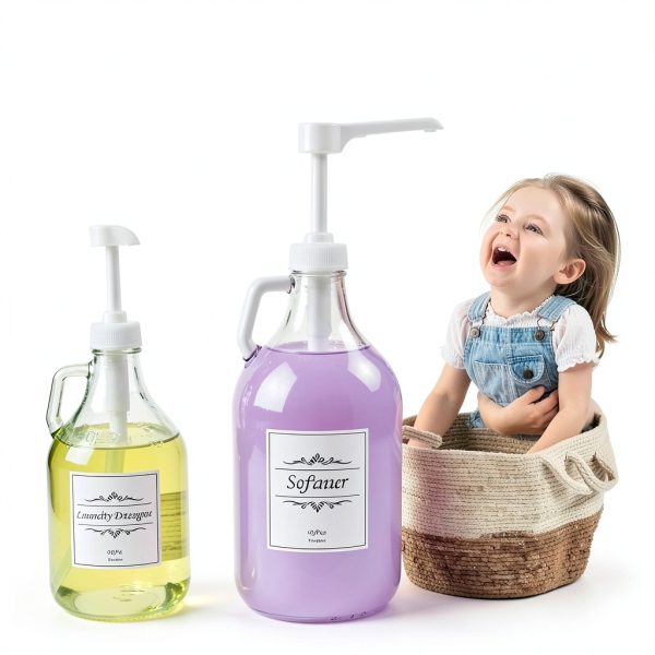 Glass Laundry Detergent Dispenser 2‑Pack YoenKtss 64oz Jugs Upgraded-2