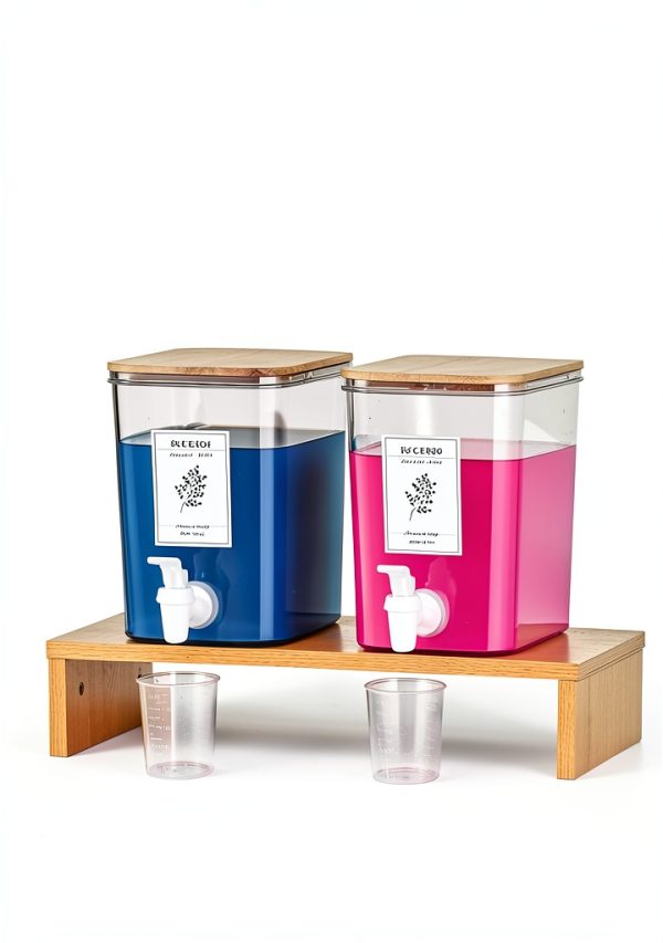 Liquid Laundry Detergent Dispenser Bamboo Lids RoleDes 96 oz 2 Pack-2