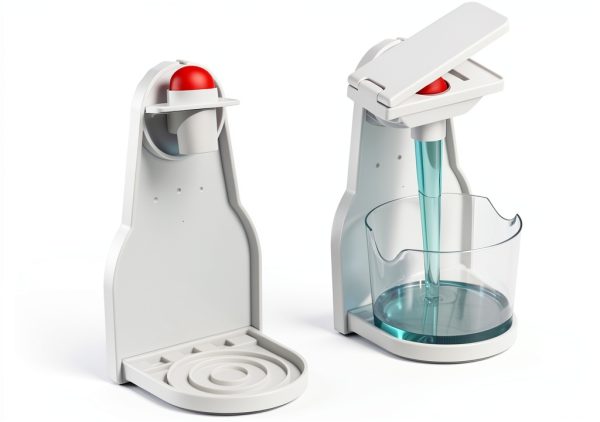 4 Pack Laundry Detergent Dispenser Cup Holder Nozzle Button Tight on Laundry Bottle Spouts Effort Saving Switch No Leaks or Mess with Detergent Drip Catcher Washroom Organization-1