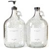 Laundry Detergent Dispenser for Laundry Room - Two Empty One Gallon Glass Jugs, Fabric Softener, Soap Dispenser or Bleach, 128 oz - Black Liquid Pump, Includes 4 Labels-2