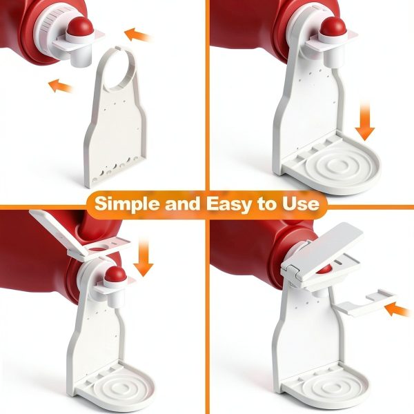 4 Pack Laundry Detergent Dispenser Cup Holder Nozzle Button Tight on Laundry Bottle Spouts Effort Saving Switch No Leaks or Mess with Detergent Drip Catcher Washroom Organization-4