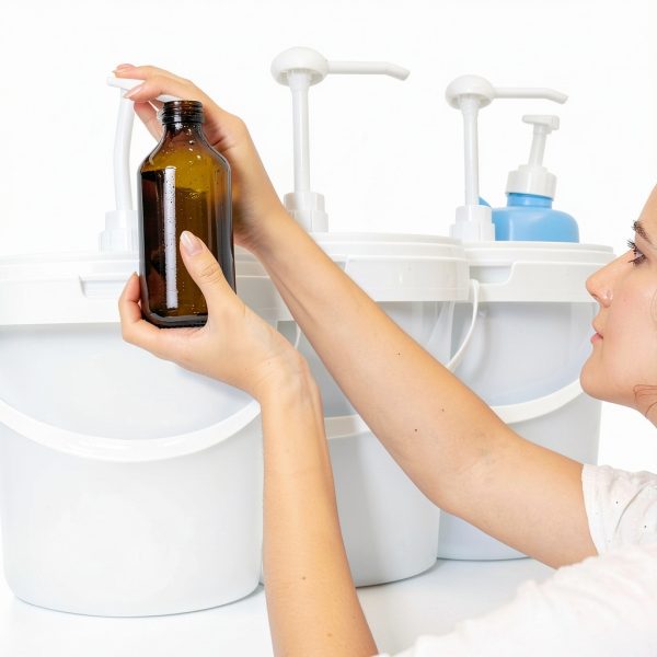 5 Gallon Pump Dispenser PERMINKS White Plastic Dispenser for Shampoo-6