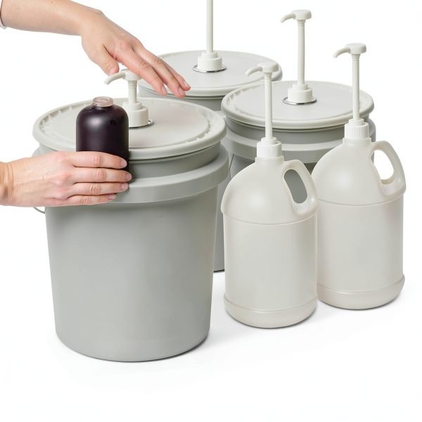 5 Gallon Pump Dispenser PERMINKS White Plastic Dispenser for Shampoo-4