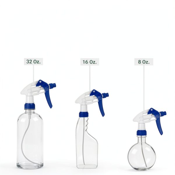 Heluva Green Spray Bottle Nozzle Replacement, Bottle Tops Only - Sprayer Nozzle Triggers for Heavy Duty, Commercial, Home Cleaning Solutions - Fits 8,16,24,32 oz Plastic & Glass Bottles, Blue 3 pack-5