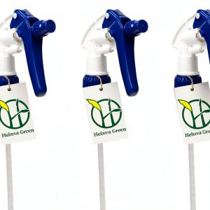 Heluva Green Spray Bottle Nozzle Replacement, Bottle Tops Only - Sprayer Nozzle Triggers for Heavy Duty, Commercial, Home Cleaning Solutions - Fits 8,16,24,32 oz Plastic & Glass Bottles, Blue 3 pack-0