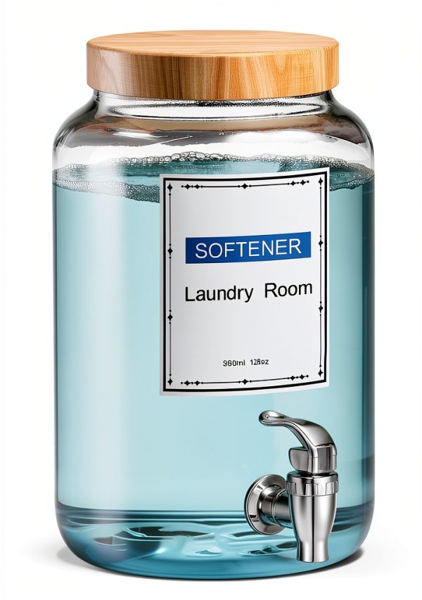 Laundry Detergent Dispenser,1 Gallon Glass Liquid Laundry Detergent Dispenser,for Bleach, Fabric Softener,Laundry Soap Dispenser,for Laundry Room Organization and Storage-0