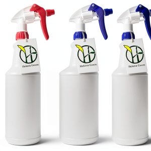 Heavy Duty 32oz Plastic Spray Bottles Heluva Green 4 Pack Nozzle-0