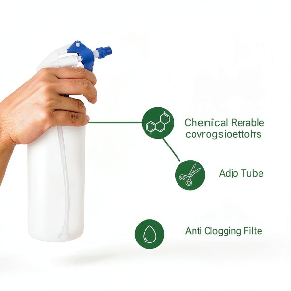 Heluva Green Spray Bottle Nozzle Replacement, Bottle Tops Only - Sprayer Nozzle Triggers for Heavy Duty, Commercial, Home Cleaning Solutions - Fits 8,16,24,32 oz Plastic & Glass Bottles, Blue 3 pack-3